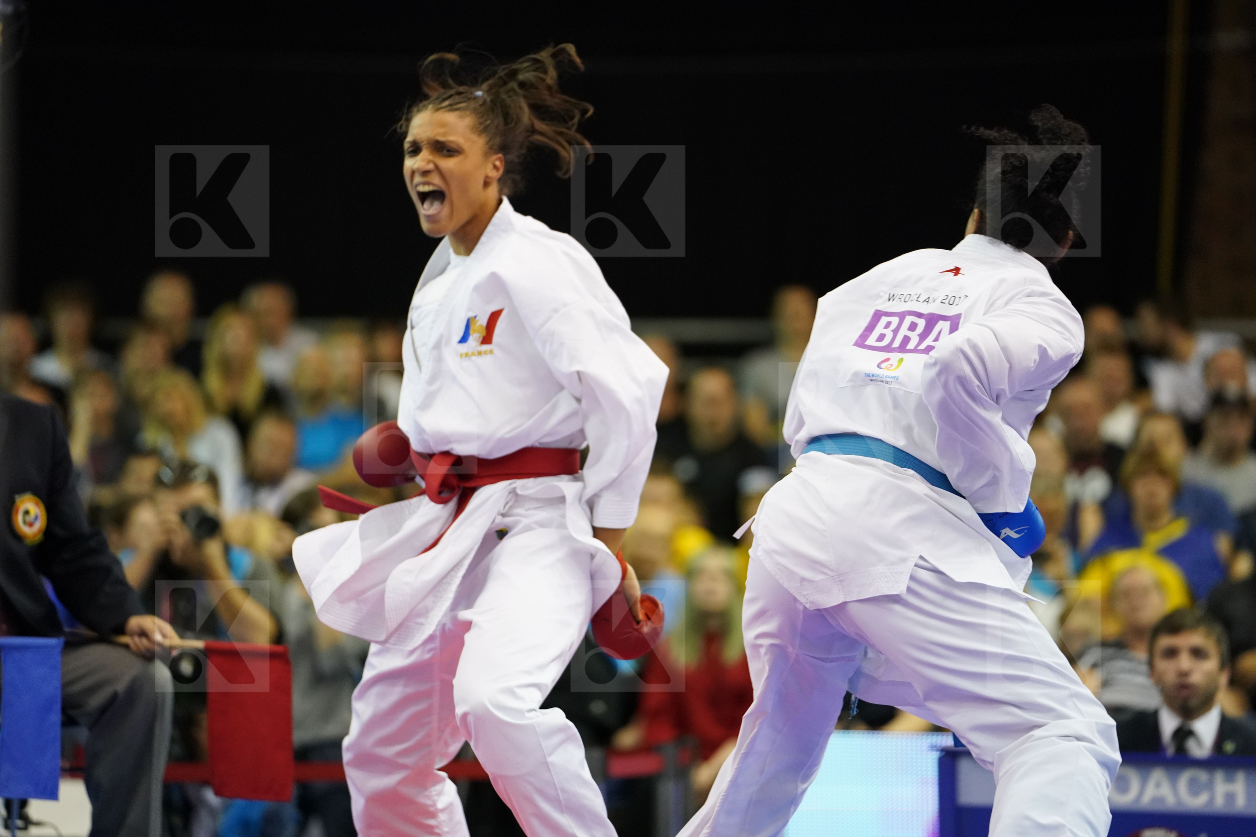 Brazil bronze match Female Kumite +68kg Florentin Anne Laure France Rodrigues Isabela